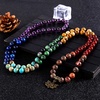 image:imageBivei 7 Chakra 108 Mala Beads Bracelet Real Gemstone Yoga Meditation Hand Knotted Mala Prayer Bead Necklace8mm