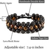 image:imageBivei 8mm Natural Lava Rock Stone Bracelets for Men  Healing Crystal Essential Oil Diffuser Beads Bracelet Chakra Yoga Energy Anxiety Gemstone Bracelet Gift Jewelry for MenYellow Tiger Eye  Lava Rock  Agate