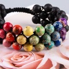 image:imageBivei 8mm Natural Lava Rock Stone Bracelets for Men  Healing Crystal Essential Oil Diffuser Beads Bracelet Chakra Yoga Energy Anxiety Gemstone Bracelet Gift Jewelry for MenLava Rock  Agate