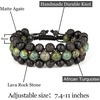 image:imageBivei 8mm Natural Lava Rock Stone Bracelets for Men  Healing Crystal Essential Oil Diffuser Beads Bracelet Chakra Yoga Energy Anxiety Gemstone Bracelet Gift Jewelry for MenAfrican Turquoise  Lava Rock  Agate