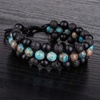image:imageBivei 8mm Natural Lava Rock Stone Bracelets for Men  Healing Crystal Essential Oil Diffuser Beads Bracelet Chakra Yoga Energy Anxiety Gemstone Bracelet Gift Jewelry for MenSea Sediment  Lava Rock  Agate