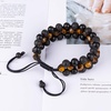 image:imageBivei 8mm Natural Lava Rock Stone Bracelets for Men  Healing Crystal Essential Oil Diffuser Beads Bracelet Chakra Yoga Energy Anxiety Gemstone Bracelet Gift Jewelry for MenYellow Tiger Eye  Lava Rock  Agate