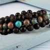 image:imageBivei 8mm Natural Lava Rock Stone Bracelets for Men  Healing Crystal Essential Oil Diffuser Beads Bracelet Chakra Yoga Energy Anxiety Gemstone Bracelet Gift Jewelry for MenSea Sediment  Lava Rock  Agate