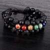 image:imageBivei 8mm Natural Lava Rock Stone Bracelets for Men  Healing Crystal Essential Oil Diffuser Beads Bracelet Chakra Yoga Energy Anxiety Gemstone Bracelet Gift Jewelry for Men7 Chakra Stone  Lava Rock  Agate