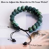 image:imageBivei Aromatherapy Essential Oil Diffuser Bracelet Lava Stone Bead Gemstone Anxiety Diffuser Bangle Cuff BraceletDark Green