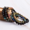 image:imageBivei Beaded Bracelet Set 5pcs for Women Men  Natural Gemstone Crystal Bracelets Healing Anxiety Round Stretch JewelryAgate  Lava Stone