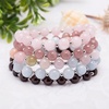 image:imageBivei Beaded Bracelet Set 5pcs for Women Men  Natural Gemstone Crystal Bracelets Healing Anxiety Round Stretch JewelryAgate with Spacer Beads