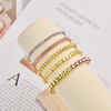 image:imageBivei Beaded Bracelet Set 5pcs for Women Men  Natural Gemstone Crystal Bracelets Healing Anxiety Round Stretch JewelryGold  Silver