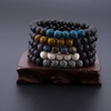 image:imageBivei Beaded Bracelet Set 5pcs for Women Men  Natural Gemstone Crystal Bracelets Healing Anxiety Round Stretch JewelryLava Stone