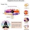 image:imageBivei Beaded Bracelets for Women with Lotus Charm Healing Gemstone Crystal 7 Chakra Bracelet Natural Stretch Bracelets Set for Women Yoga Meditation Anxiety Stress Relief JewelryHappinessLove Bracelets