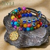image:imageBivei Chakra Bead Bracelets for Women  8mm 7 Chakra Bracelet With Real Stones Yoga Gemstone Jewelry 3 Pack1 Set of 3 Evil Eye