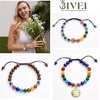 image:imageBivei Chakra Bead Bracelets for Women  8mm 7 Chakra Bracelet With Real Stones Yoga Gemstone Jewelry 3 Pack1 Set of 3 Evil Eye