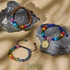 image:imageBivei Chakra Bead Bracelets for Women  8mm 7 Chakra Bracelet With Real Stones Yoga Gemstone Jewelry 3 Pack1 Set of 3 Evil Eye
