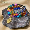 image:imageBivei Chakra Bead Bracelets for Women  8mm 7 Chakra Bracelet With Real Stones Yoga Gemstone Jewelry 3 Pack1 Set of 3 khamsah