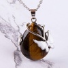 image:imageBivei Crystal Butterfly Necklaces for Women  Rose Quartz Wire Wrap Gemstone Chakra Pendant Gifts Jewelry for Women MenBrown  Yellow Tiger Eye