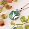 image:imageBivei Crystal Butterfly Necklaces for Women  Rose Quartz Wire Wrap Gemstone Chakra Pendant Gifts Jewelry for Women MenGreen  Green Adventurine