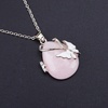 image:imageBivei Crystal Butterfly Necklaces for Women  Rose Quartz Wire Wrap Gemstone Chakra Pendant Gifts Jewelry for Women MenPink  Rose Quartz