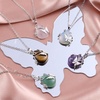 image:imageBivei Crystal Butterfly Necklaces for Women  Rose Quartz Wire Wrap Gemstone Chakra Pendant Gifts Jewelry for Women MenWhite  Synthetic Opalite