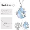image:imageBivei Crystal Butterfly Necklaces for Women  Rose Quartz Wire Wrap Gemstone Chakra Pendant Gifts Jewelry for Women MenWhite  Synthetic Opalite