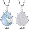 image:imageBivei Crystal Butterfly Necklaces for Women  Rose Quartz Wire Wrap Gemstone Chakra Pendant Gifts Jewelry for Women MenWhite  Synthetic Opalite