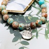 image:imageBivei Gemstone Bead Bracelet for Women Healing Crystal Stone Yoga Chakra Meditation Lotus Good Luck Charm BraceletVariscite