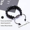 image:imageBivei Lava Stone Beaded Bracelets Adjustable Handmade Women Braided Double Layer Semi Precious Natural Gemstone Essential Oil Diffuser BraceletSnow Flake Obsidian Bracelet