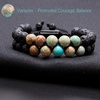 image:imageBivei Lava Stone Beaded Bracelets Adjustable Handmade Women Braided Double Layer Semi Precious Natural Gemstone Essential Oil Diffuser BraceletVariscite Bracelet