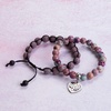 image:imageBivei Life Tree Bracelet  Lava Stone Essential Oil Gemstone  Beaded Yoga Meditation Regalite Stone Beach Charm Bracelet SetIdeal for Yoga Beach Daily GiftPurple