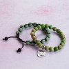 image:imageBivei Life Tree Bracelet  Lava Stone Essential Oil Gemstone  Beaded Yoga Meditation Regalite Stone Beach Charm Bracelet SetIdeal for Yoga Beach Daily GiftSea Green