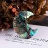 image:imageBivei Life Tree Crescent Moon Necklaces for Women  Copper Wire Wrap Gemstones Pendant Crystals and Natural Stones Necklace Witch Jewellery Christmas Valentines Day for FriendsBlue Abalone Shell