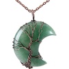 image:imageBivei Life Tree Crescent Moon Necklaces for Women  Copper Wire Wrap Gemstones Pendant Crystals and Natural Stones Necklace Witch Jewellery Christmas Valentines Day for FriendsGreen  Green Aventurine