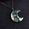 image:imageBivei Life Tree Crescent Moon Necklaces for Women  Copper Wire Wrap Gemstones Pendant Crystals and Natural Stones Necklace Witch Jewellery Christmas Valentines Day for FriendsBlue Abalone Shell