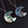 image:imageBivei Life Tree Crescent Moon Necklaces for Women  Copper Wire Wrap Gemstones Pendant Crystals and Natural Stones Necklace Witch Jewellery Christmas Valentines Day for FriendsBlue Abalone Shell