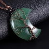 image:imageBivei Life Tree Crescent Moon Necklaces for Women  Copper Wire Wrap Gemstones Pendant Crystals and Natural Stones Necklace Witch Jewellery Christmas Valentines Day for FriendsGreen  Green Aventurine