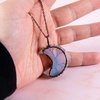 image:imageBivei Life Tree Crescent Moon Necklaces for Women  Copper Wire Wrap Gemstones Pendant Crystals and Natural Stones Necklace Witch Jewellery Christmas Valentines Day for FriendsBlue  Synthetic Opalite