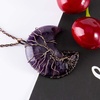 image:imageBivei Life Tree Crescent Moon Necklaces for Women  Copper Wire Wrap Gemstones Pendant Crystals and Natural Stones Necklace Witch Jewellery Christmas Valentines Day for FriendsPurple  Amethyst