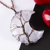 image:imageBivei Life Tree Crescent Moon Necklaces for Women  Copper Wire Wrap Gemstones Pendant Crystals and Natural Stones Necklace Witch Jewellery Christmas Valentines Day for FriendsClear  Clear Quartz