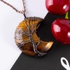 image:imageBivei Life Tree Crescent Moon Necklaces for Women  Copper Wire Wrap Gemstones Pendant Crystals and Natural Stones Necklace Witch Jewellery Christmas Valentines Day for FriendsBrown  Tiger Eye Stone