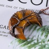 image:imageBivei Life Tree Crescent Moon Necklaces for Women  Copper Wire Wrap Gemstones Pendant Crystals and Natural Stones Necklace Witch Jewellery Christmas Valentines Day for FriendsBrown  Tiger Eye Stone