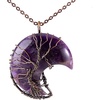 image:imageBivei Life Tree Crescent Moon Necklaces for Women  Copper Wire Wrap Gemstones Pendant Crystals and Natural Stones Necklace Witch Jewellery Christmas Valentines Day for FriendsPurple  Amethyst
