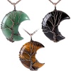 image:imageBivei Life Tree Crescent Moon Necklaces for Women  Copper Wire Wrap Gemstones Pendant Crystals and Natural Stones Necklace Witch Jewellery Christmas Valentines Day for FriendsSet 2