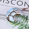 image:imageBivei Life Tree Crescent Moon Necklaces for Women  Copper Wire Wrap Gemstones Pendant Crystals and Natural Stones Necklace Witch Jewellery Christmas Valentines Day for FriendsBlue  Synthetic Opalite