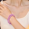 image:imageBivei Natural Crystals Gemstone Healing Stretchy Round Beaded Bracelet  8MM Semi Precious Beads Bracelet Handmade Spiritual Jewelry Gift for Women MenEnhance Positive Energy8mm Purple Jade Harmony  Wisdom