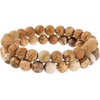 image:imageBivei Natural Crystals Gemstone Healing Stretchy Round Beaded Bracelet  8MM Semi Precious Beads Bracelet Handmade Spiritual Jewelry Gift for Women MenEnhance Positive Energy8mm Wood Grain Jasper  Picture Jasper Creativity