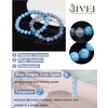 image:imageBivei Natural Crystals Gemstone Healing Stretchy Round Beaded Bracelet  8MM Semi Precious Beads Bracelet Handmade Spiritual Jewelry Gift for Women MenEnhance Positive Energy8mm Blue Dragon Vein Agate  Turquoise Strength  Protection