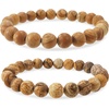 image:imageBivei Natural Crystals Gemstone Healing Stretchy Round Beaded Bracelet  8MM Semi Precious Beads Bracelet Handmade Spiritual Jewelry Gift for Women MenEnhance Positive Energy8mm Wood Grain Jasper  Picture Jasper Creativity