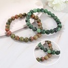 image:imageBivei Natural Crystals Gemstone Healing Stretchy Round Beaded Bracelet  8MM Semi Precious Beads Bracelet Handmade Spiritual Jewelry Gift for Women MenEnhance Positive Energy8mm Unakite  Green Agate Recovery