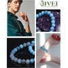 image:imageBivei Natural Crystals Gemstone Healing Stretchy Round Beaded Bracelet  8MM Semi Precious Beads Bracelet Handmade Spiritual Jewelry Gift for Women MenEnhance Positive Energy8mm Blue Dragon Vein Agate  Turquoise Strength  Protection