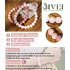 image:imageBivei Natural Crystals Gemstone Healing Stretchy Round Beaded Bracelet  8MM Semi Precious Beads Bracelet Handmade Spiritual Jewelry Gift for Women MenEnhance Positive Energy8mm Rose Quartz  Rhodochrosite Self Love