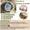 image:imageBivei Natural Crystals Gemstone Healing Stretchy Round Beaded Bracelet  8MM Semi Precious Beads Bracelet Handmade Spiritual Jewelry Gift for Women MenEnhance Positive Energy8mm Taiwan Jade  Peace Jade Growth  Balance